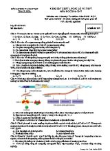 Đề khảo sát chất lượng Sinh học 12 - Mã đề 209 - Năm học 2016-2017 - Sở GD & ĐT Thanh Hóa